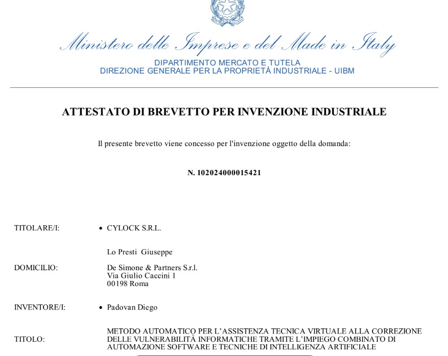 brevetto per invenzione industriale